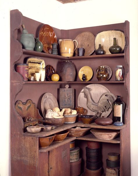 Primitive Kitchens, Primitive Cabinets, Primitive Cupboards, Country Cupboard, Primitive Bedroom, Primitive House, Primative Decor, Country Interiors, Historic New England