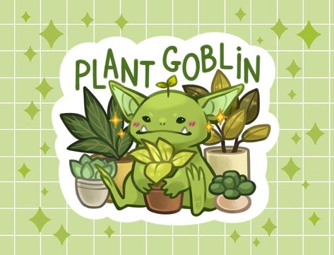 Very excited about this little goblin sticker that will be part of Friday‘s shop update heheh 🌱 • • • #digitalart #plants #goblin #plantgoblin #ipad #procreate #cute #sticker #plantlover Goblin Illustration, Cute Goblin, Cute Sketchbooks, Sketchbook Spreads, Goblin Art, Ipad Procreate, Game Dev, Very Excited, Funny Art