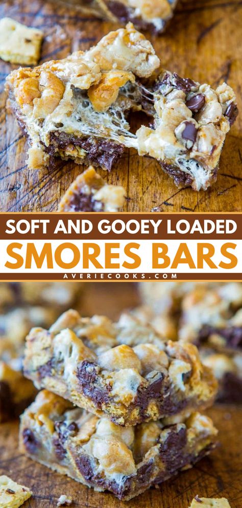 Looking for simple desserts? This s'mores recipe is an easy-to-make sweet treat! Soft, gooey, and loaded with goodies, these smores bars are just magical. No one will be able to resist this smores variation! Smores Variations, Blondies Recipes, Blondies Recipe Easy, Smores Cookies Bars, Smores Bars, Easy Smores, S Mores Bars, Thanksgiving Sweet Treats, Simple Desserts