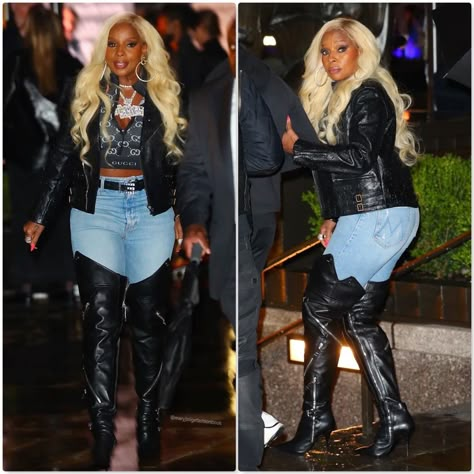 Event: @therealmaryjblige Flipper's Roller Boogie Palace NYC Opening at Rockefeller Center – April 14, 2022 Top: Gucci @gucci Hair: Jazmink @hairbyjazmink Photo/Makeup: Merrell Hollis @merrellhollis maryjblige #fashion #style #celebstyle #instastyle #instafashion #usher #rollerskating #fashion Mary J Blige Boots, Mary J Blige Concert Outfit Ideas, Mary J Blige Concert Outfit, Mary J Blige Outfits, Usher Concert Outfit, Thigh High Outfits, Dancehall Outfits, Mary J Blige Fashion, Roller Boogie