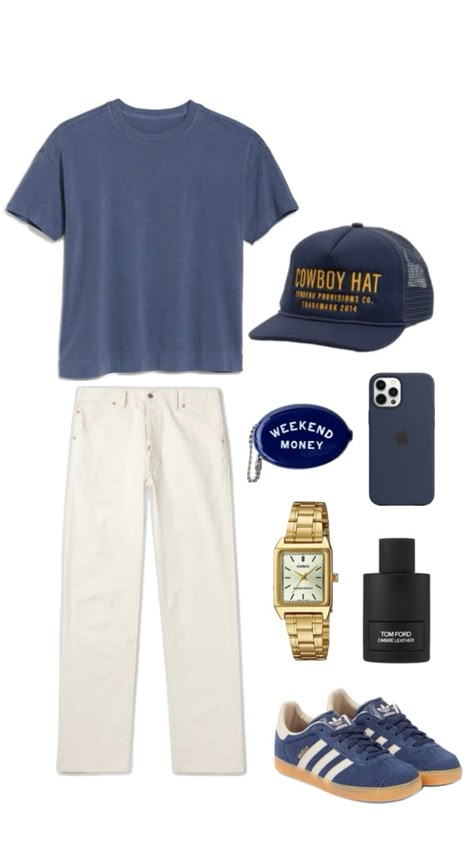 Coastal Guy Outfit, Navy Blue Old Money Outfit Men, Old Fashion Aesthetic, Hamptons Men’s Fashion, Coastal Men’s Outfits, Men’s Nautical Outfit, Men’s Old Money Style Summer Outfits, Cartier Tank Watch, Summer Modest Outfits