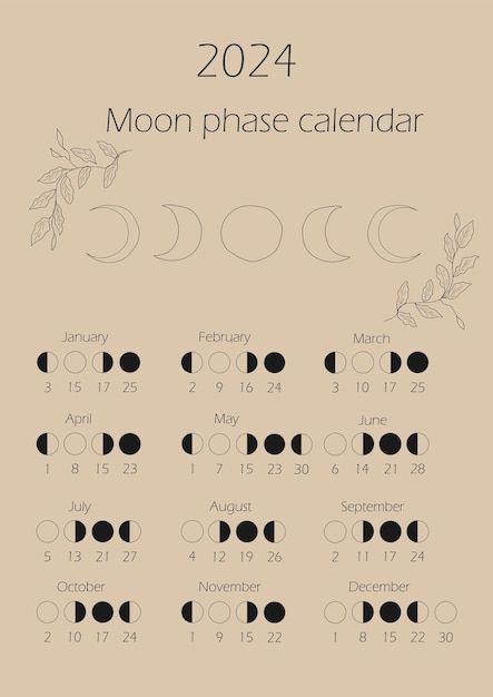 Mondphasenkalender 2024 abnehmende halbm... | Premium Vector #Freepik #vector #halbmond #mond #lunar #vollmond Premium Vector, Bullet Journal, Witch, Moon, Pins, Quick Saves, Art