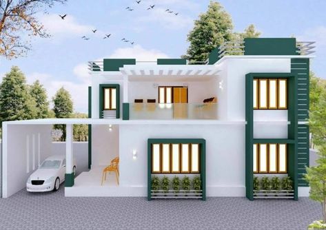 2 Storey House Design, Small House Front Design, Modern Small House Design, House Design Ideas, Small House Elevation Design, Latest House Designs, Kerala House Design, Kerala Houses, Modern Style House Plans