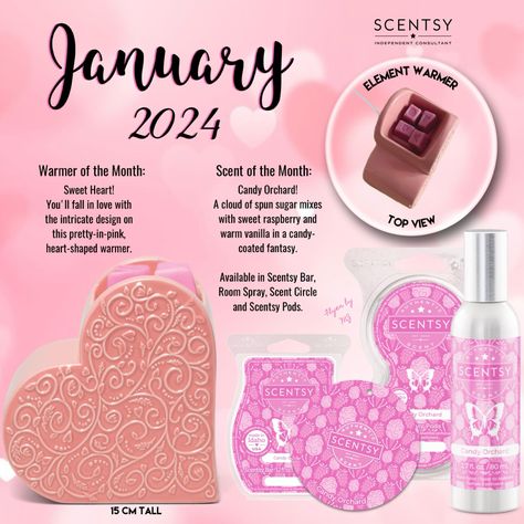 Scentsy Sweetheart Warmer, Scentsy January 2024 Warmer Of The Month, Scentsy January 2024, Scentsy Post Ideas, Scentsy 2024, Scentsy Pictures, Scentsy Flyers, Scentsy Posts, Scentsy Marketing