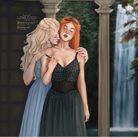 Ginny X Luna Fanart, Linny Fanart, Ginny X Luna, Luna X Ginny, Ginny And Luna, Luna Ginny, Slytherin X Gryffindor, Luna Lovegood Art, Luna Fanart