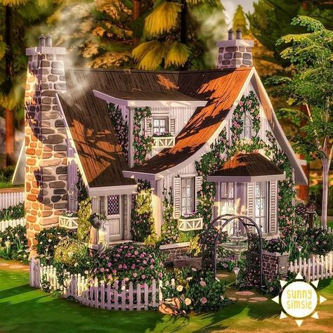 Sims Cozy House, Sims 4 Landscaping Ideas, Sims4 Ideas, Bloxburg Beach House, Nature Room, Small Town Living, Pretty Houses, Sims Builds, Sims Ideas