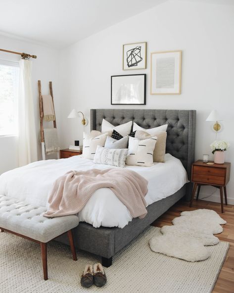 Gray Bed, Decor Ikea, Real Estat, Hygge Home, 아파트 인테리어, Master Bedrooms Decor, Modern Bed, My New Room, Luxurious Bedrooms