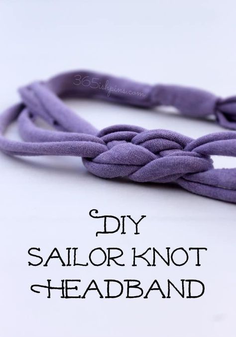 DIY sailor knot headband Diy Projects For Adults, Sailor Knot, Diy Headbands, Crochet Headbands, Soccer Teams, Simple Headbands, Diy T Shirt, Sailor Knots, Headband Tutorial