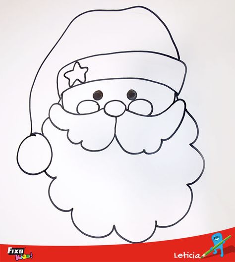 dibujo con la cara de papá noel para hacer con niños Christmas Ornament Template, Felt Crafts Christmas, Santa Patterns, Felt Christmas Decorations, Coloring Pages For Boys, Christmas Classroom, Christmas Drawing, Christmas Templates, Christmas Sewing