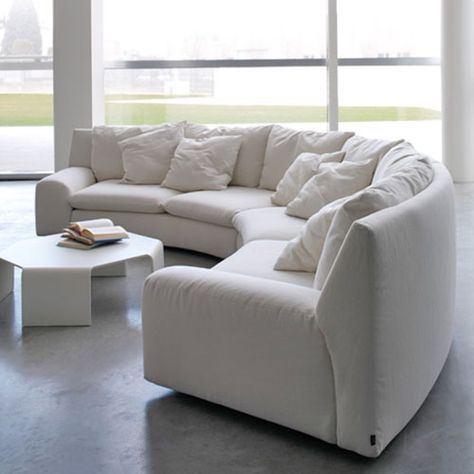 Circle Couch, Italian Style Furniture, Ben Ben, Living Tv, Round Sofa, Room Partition, Curved Sofa, White Sofas, Modular Sofa