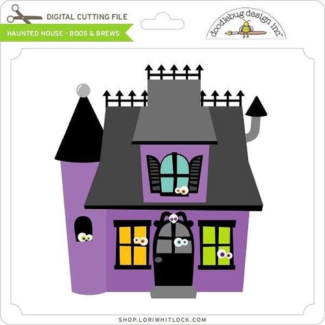 Lori Whitlock on Instagram: “It's time for the Tuesday Freebie! Get this file free with a purchase of $1.99 in the Lori Whitlock SVG Shop! Just add this file to your…” Classroom Holiday Door, Colorful Halloween Decor, Cute Haunted House, Haunted House Clipart, Halloween Cards Diy, Halloween Houses, Halloween Valentines, Lori Whitlock, Halloween Clip Art