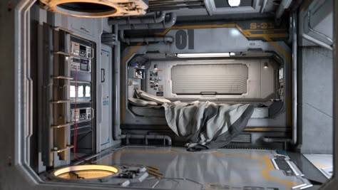 Sci Fi Bedroom Sci Fi Bedroom, Sci Fi Rooms, Sci Fi House, Sci Fi Room, Futuristic Bedroom, Concept Art Landscape, Scifi Interior, Bedroom Scene, Spaceship Interior