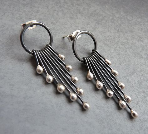 Artisan Earrings, Circle Earrings Studs, Sterling Silver Dangle Earrings, Silver Jewelry Handmade, The Circle, Oxidized Sterling Silver, Silver Earrings Dangle, Sterling Silver Studs, Sterling Silver Earrings Studs