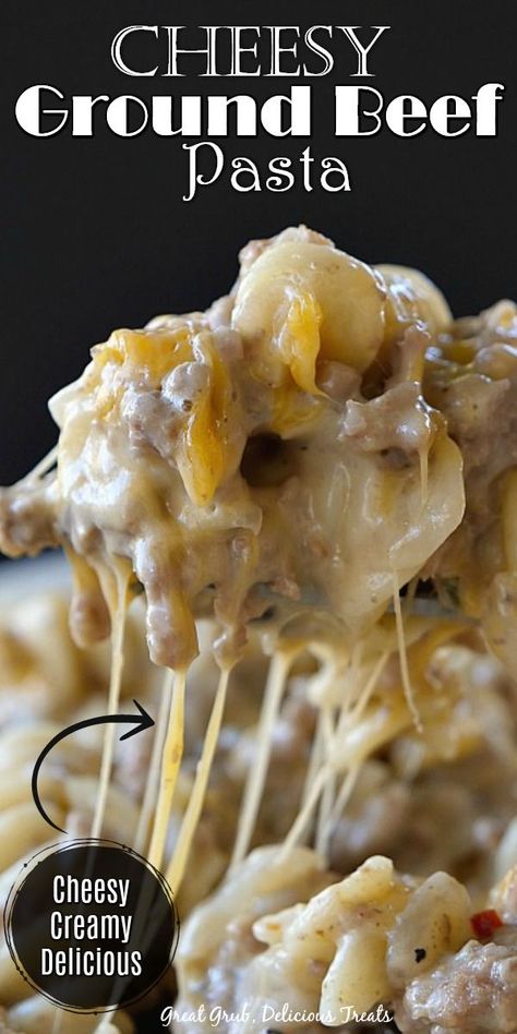 Precooked Hamburger Recipes, Hamburger Pasta Recipes, Cheesy Ground Beef Pasta, Cheesey Pasta, Hamburger Pasta, Cheesy Ground Beef, Ground Beef Pasta Recipes, Lunch Foods, Supper Tonight