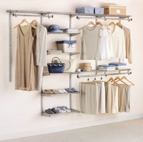 Rubbermaid Closet Organizer, Rubbermaid Closet, Best Closet Systems, Wall Mounted Closet, Closet Organizer Kits, Organiser Son Dressing, Custom Closet Organization, Closet Planning, Organized Closet