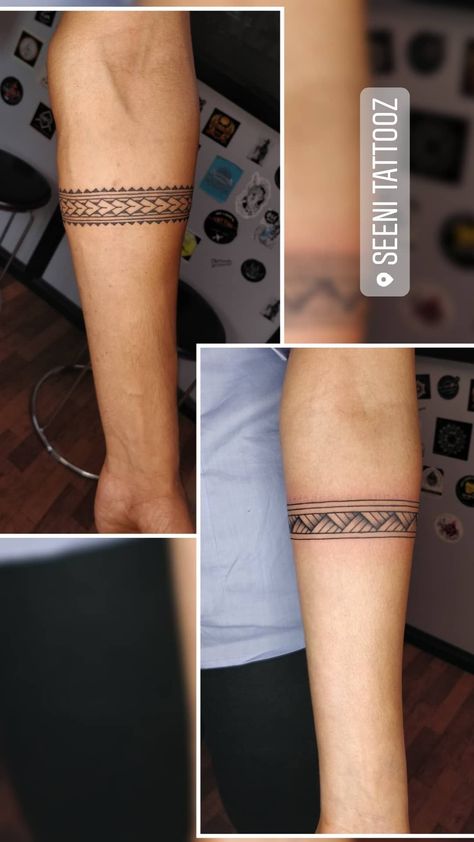 Round Arm Tattoo, Ankle Tattoos For Women Anklet, Writer Tattoo, Wrist Band Tattoo, Band Tattoos For Men, Round Tattoo, Band Tattoos, Armband Tattoos, Forearm Band Tattoos