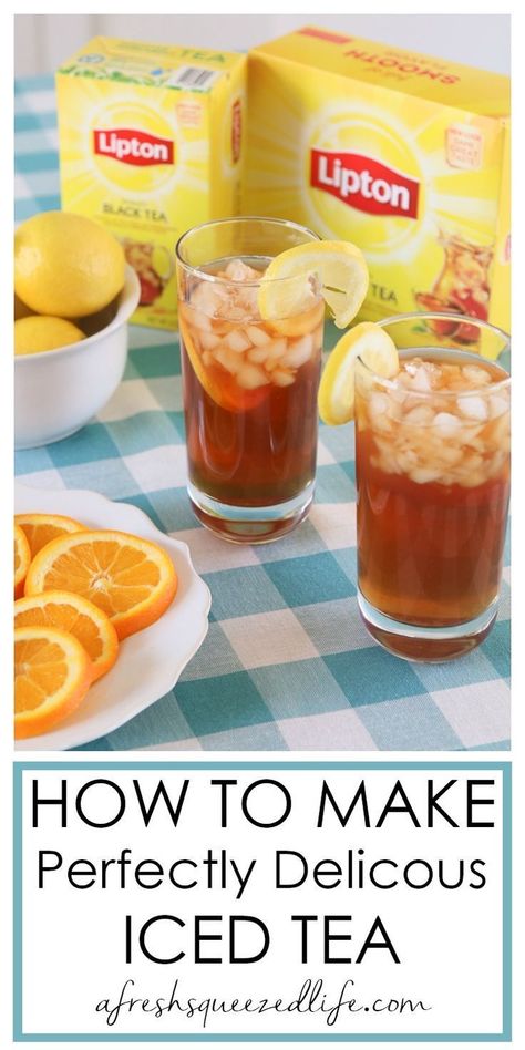 Best Iced Tea Recipe, Iced Tea Recipes Homemade, Unsweetened Iced Tea, Homemade Iced Tea, Sweet Tea Recipes, Icee Recipe, Iced Tea Recipe, Making Iced Tea, Tea Drink Recipes