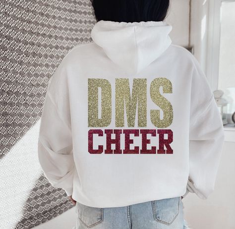 Cheer Team Hoodie Ideas, Cheer Hoodie Design, Dance Team Jackets Designs, Highschool Designs, Cheer Sweatshirts Design, Cheer Swag, Cheer Warm Ups, Cheer Jackets, Coach Outfits