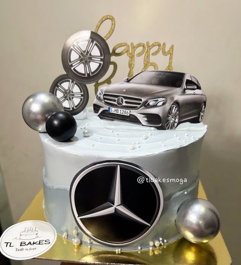 Check out this stunning Mercedes Benz cake! Perfect for any car lover’s celebration! 🎉🚘 #CarLovers #CakeArt #repeateddesign #cake #cakedecoration #birthdaycake #butterscotchcake #cakesofinstagram #birthday #cakedesign #baking #mogabaker #instacake #bakery #chocolatecake #blueberry #tlbakes #happybirthday #MercedesBenz #CarCake #MercedesLogo #CustomCake #CakeDesign #CakeLovers #pb29 { Home baker, eggless cakes, customized cakes, Home baker in Moga , Home Bakery in Moga, delicious birthday ... Cake For Car Lover, Mercedes Benz Cake, Delicious Birthday Cakes, Cars Cake Design, Cakes Anniversary, Cars Theme Cake, Eggless Cakes, Mercedes Logo, Butterscotch Cake