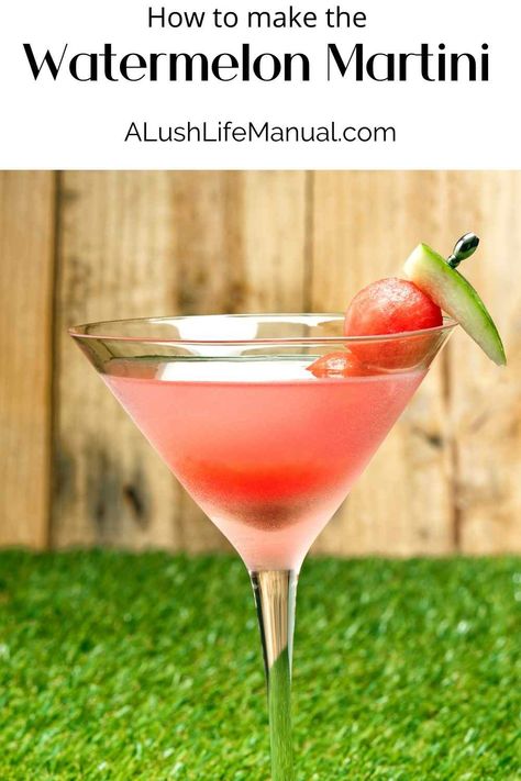 How to Make the Watermelon Martini Fruity Cocktail Recipes, Watermelon Martini, Watermelon Ball, Kill Weeds, Watermelon Cocktail, Citrus Vodka, Melon Liqueur, Lemon Vodka, Lemon-lime Soda