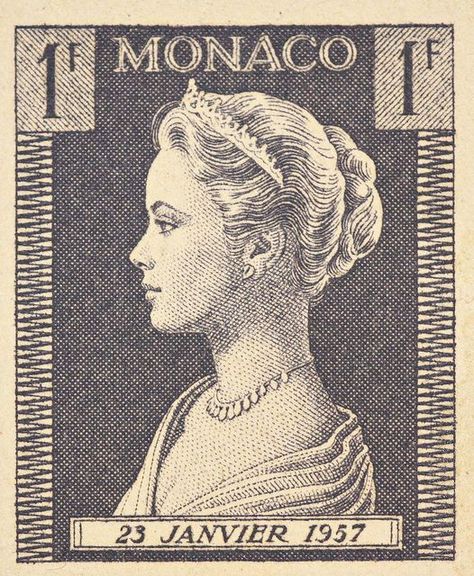 Stamp - Monaco - Princess Grace: Charlene Von Monaco, طوابع بريد, Cartier Gold, طابع بريدي, Postal Vintage, Princess Grace Kelly, Prince Rainier, Monaco Royal Family, Rare Stamps