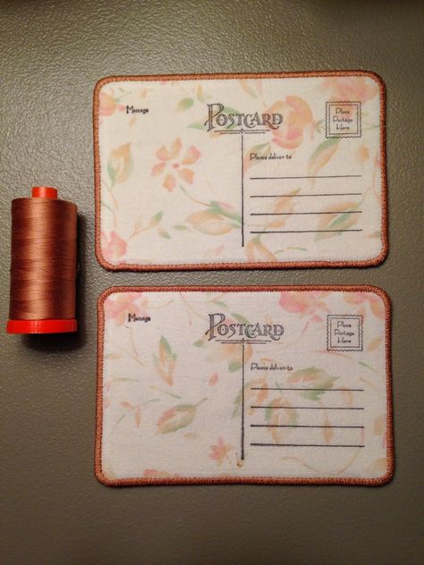 Quilted Postcards, Postcard Stamps, Seam Rippers, Fabric Postcards, Bird Stamp, Crayola Crayons, Freezer Paper, Melting Crayons, Edge Stitch