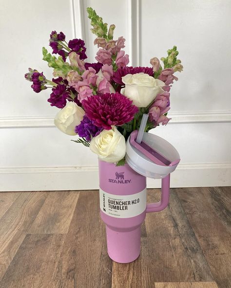 Limited supplies available! Order your Lilac or white 40oz Stanley arrangement for Mother’s Day! Online availability! www.allinbloomstudio.com @allinbloomstudio Beautiful Flowers Photos, Simple Gift, Gift Table, Simple Gifts, May 5, In Bloom, Flower Gift, Gift Giving, Xmas Gifts