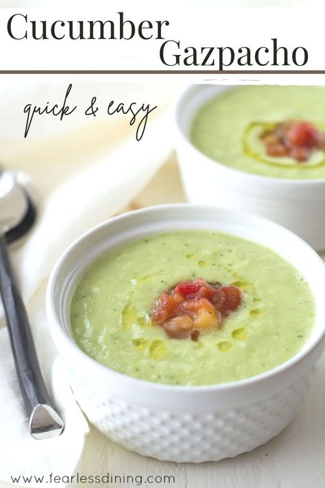 Avocado Gazpacho, Mango Habanero Salsa, Cucumber Gazpacho, Gluten Free Soup Recipes Glutenfree, Cold Soup Recipes, Gazpacho Soup, Habanero Salsa, Mango Salsa Recipes, Gazpacho Recipe