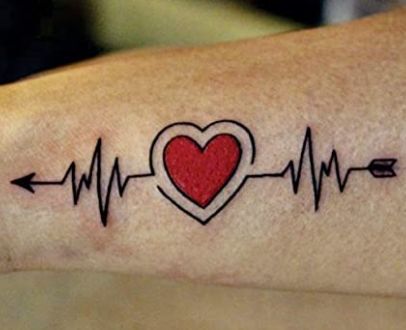 #heart #heartbit #heartbittattoo #3dtattoo #3Dtattoo Heart Bit Tattoo Design, Heart Bit Tattoo, Heart Monitor Tattoo, 3d Heart Tattoo, Ekg Tattoo, Heart Bit, Army Drawing, Tattoo Design For Hand, Cute Couple Tattoos