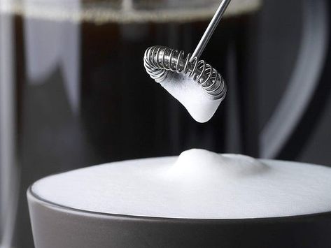 Aerolatte handheld milk frother review: a foolproof kitchen tool - Business Insider Specialty Coffee Drinks, Electric Milk Frother, Cappuccino Coffee, Milk Foam, Bulletproof Coffee, Coffee Stencils, Milk Shake, Frothing Milk, Espresso Machines