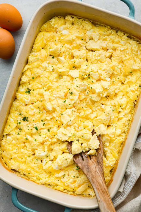 Baked Scrambled Eggs, Scrambled Egg Bake, Oven Scrambled Eggs, Best Scrambled Eggs, Food Prepping, Breakfast Enchiladas, Scrambled Eggs Recipe, The Recipe Critic, Recipe Critic