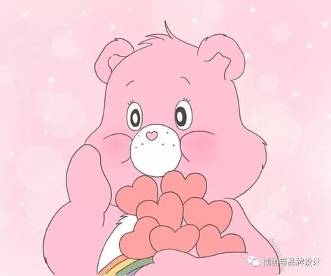 Pink Carebear Aesthetic, Bear App, Pink Bible, Valentines Day Cartoons, Flower Background Images, Bear Drawing, Pink Teddy Bear, Bear Theme, Pink Teddy