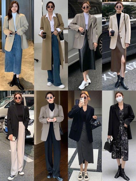 Uniqlo Winter Outfit Women, Asian Work Outfit, Kulot Crinkle, Outfit Cafe, Cullote Pants, Uniqlo Women Outfit, Korean Winter Outfits, Smart Casual Women Outfits, Casual Women Outfits