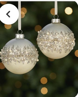 Mercury Glass Ornaments On Christmas Tree, Beachy Christmas Tree Topper, Decorate Christmas Balls, Bowl Ornaments Christmas, Flocked Christmas Ornaments, Foam Ball Christmas Ornaments, Crushed Glass Ornaments, Bedazzled Ornaments, Pearl Christmas Decorations