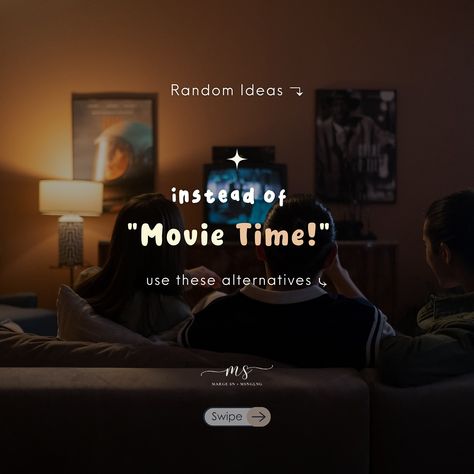 PART 33 — instead of “Movie Time! ” use these:🥰 #MovieMagic #MovieNight #CinemaVibes #netflixseries #quotes #quotesoftheday #caption #captionideas #notes #instagramtips #randomthoughts #fyp #margesn #smm Caption For Movie Time, Movie Captions, Movie Time, About Time Movie, Netflix Series, Instagram Tips, Instagram Captions, Movie Quotes, Movie Night