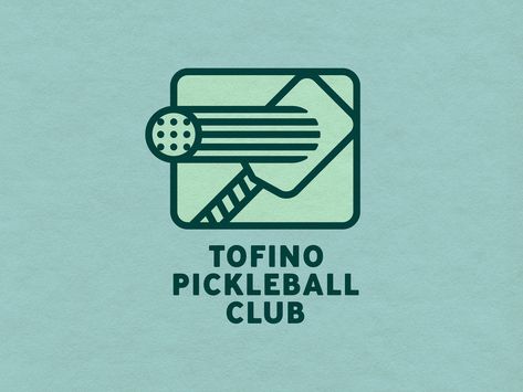 TOFINO PICKLE BALL CLUB LOGO ILLUSTRATION by Alex Beebe on Dribbble Graphics Board, Logo Illustration Design, Social Media Branding Design, Office Remodel, Sports Logo Design, Sports Marketing, Business Identity, Pickleball Court, Pickle Ball