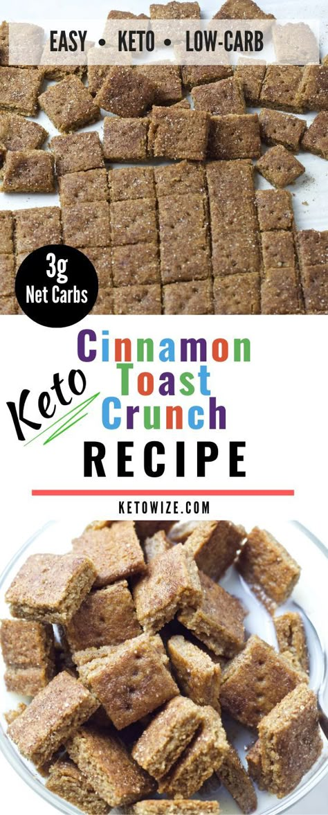 Keto Cinnamon Toast, Low Carb Cereal, Keto Cereal, Keto Cinnamon, Crunch Recipe, Recipe Low Carb, Crunch Cereal, Boiled Egg Diet Plan, Low Carb Low Sugar