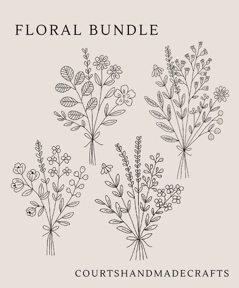 Flower For Drawing, Flower Bundle Drawings, Line Floral Drawing, Wild Flower Bouquet Drawing, Simple Floral Drawing, Bouquet Of Wildflowers Drawing, Wild Flowers Drawing, Wildflower Bouquet Line Drawing, Wildflower Doodles