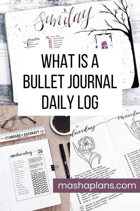 The Daily Log is designed for day-to-day use. This is an ultimate guide on how to use a Bullet Journal daily log and inspirations for your daily spreads. Bujo Daily Log, Bullet Journal Daily Log, Bullet Journal Log, Bujo Daily, Bullet Journal Daily Spread, Bullet Journal Daily, Daily Bullet Journal, Log Ideas, Daily Planner Design