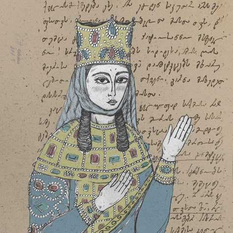 Tamar the Great reigned as the Queen of Georgia from 1184 to 1213, presiding over the apex of the Georgian Golden Age.A member of the Bagrationi dynasty, her position as the first woman to rule Georgia in her own right was emphasized by the title mepe ("king"), afforded to Tamar in the medieval Georgian sources. King Tamar Of Georgia, Georgian Culture Aesthetic, Tamar Of Georgia, Georgian Aesthetic, Georgian Language, Georgian Culture, Georgia Aesthetic, Stone Drawing, Georgian Women