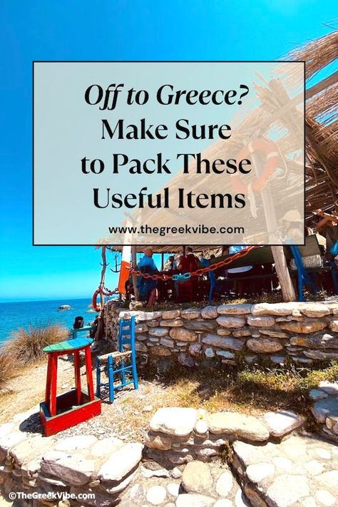 things to pack for Greece Packing For Greece, Pack For Greece, Greece Packing, Greece Packing List, Greece Travel Tips, Things To Pack, Trip To Greece, Packing Travel, Useful Items