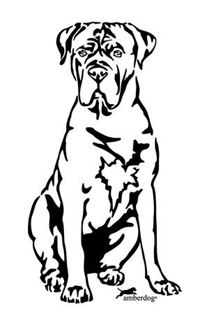 Cane Corso Tattoo, Bullmastiff Tattoo, Cane Corso Drawing Easy, Cane Corso Tattoo Ideas, Bullmastiff Drawing, Cane Corso Drawing, Cane Corso Art, Golden Retriever Outline, Cane Corso Silhouette