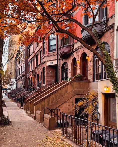 New York In The Fall, Nyc Brownstone, Upper West Side Nyc, Fall City, Fall Friends, Nyc Fall, New York Architecture, Same Energy, Nyc Girl