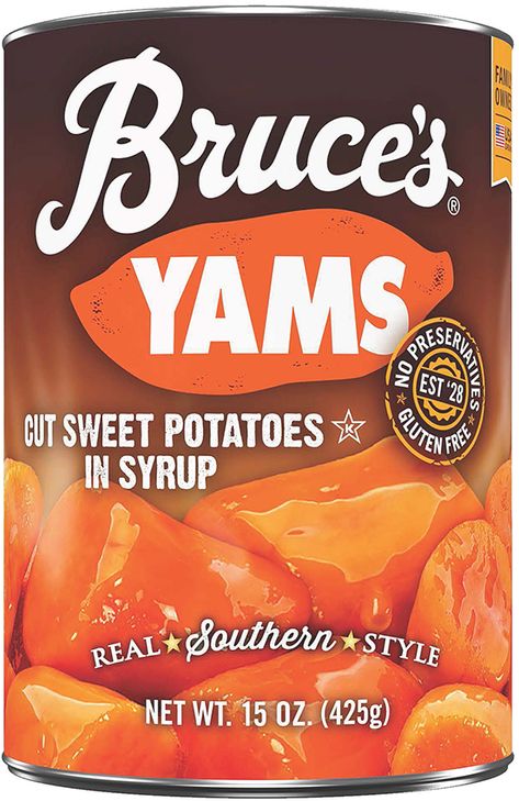 Bruce's Yams Cut Sweet Potatoes in Syrup - Bruce's Yams Bruce Yams Recipe Potato Casserole, Bruce's Yams Recipe, Bruce’s Yams Recipes, Bruce’s Yams Casserole, Bruce Yams Recipe, Bruces Yams Recipe, Sweet Potato Yams, Yam Casserole, 2024 Holidays