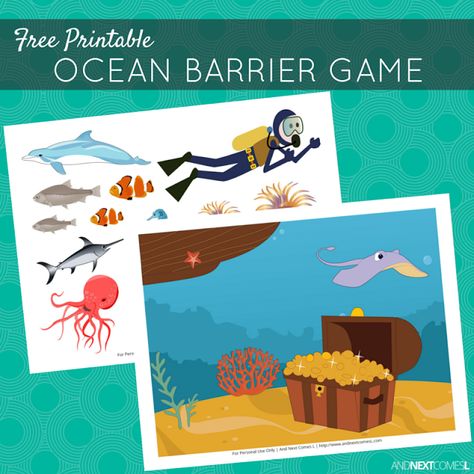 Free Printable Ocean Barrier Game for Speech Therapy Clay Activities, Speech Worksheets, Barrier Games, Preschool Speech Therapy, Felt Boards, Play Therapy Techniques, Preschool Language, School Speech Therapy, Speech Therapy Games