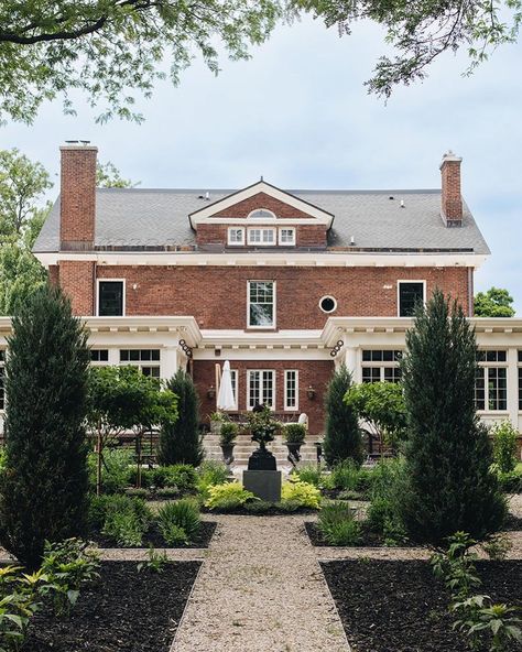 Jean Stoffer on Instagram: “The garden at The Madison gives me a lot of joy. Swipe for a fuller view. I’m so glad my original plan for its location wouldn’t work…” Farmhouse Colonial, Jean Stoffer, The Madison, Yard Landscaping, The Garden, House Exterior, Give It To Me, Farmhouse, Yard