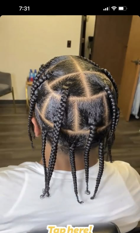 Large Plaits Braids Men, 8 Box Braids, Jumbo Box Braids Men, Male Box Braids, Guys Braids, Men Box Braids, Box Braids Men, Mens Twists Hairstyles, Boy Braids