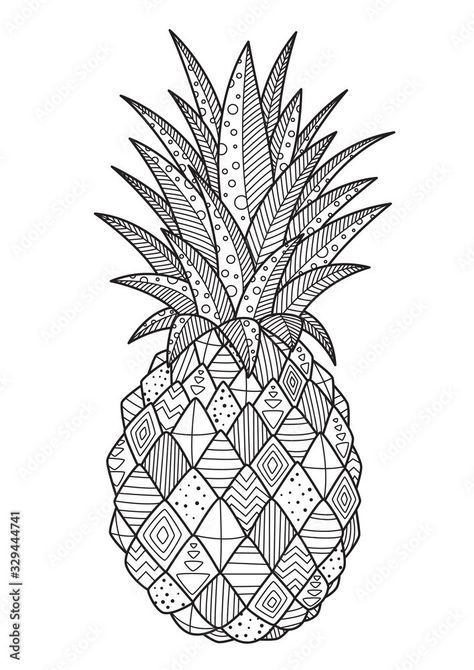 Fruit Black And White, Black And White Coloring Pages, School Art Activities, Book Vector, Vector Doodle, Abstract Coloring Pages, Jr Art, Flower Art Drawing, Beautiful Art Paintings