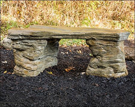 Rustic Outdoor Benches, Front Door Landscaping, Boulder Garden, Cement Garden, Memorial Benches, Root Cellar, Outdoor Benches, Garden Benches, Concrete Bench