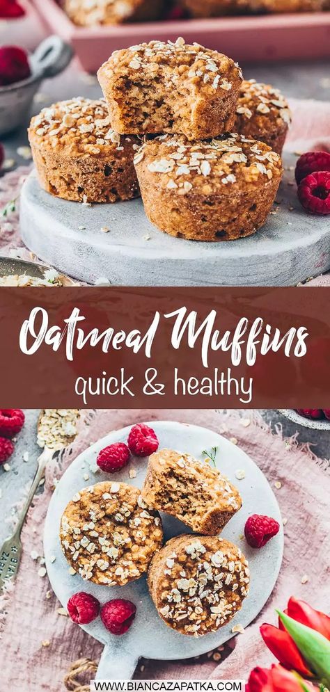 Vegan Oatmeal Muffins, Healthy Vegan Oatmeal, Easy Oatmeal Muffins, Muffin Cupcakes, Oatmeal Cupcakes, Oatmeal Muffins Healthy, Oats Snacks, Oatmeal Muffin Recipes, Healthy Cupcakes